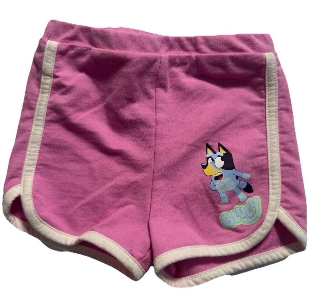Bluey Toddler Girls Pink Dolphin Hem Shorts Size 2T Cotton Blend